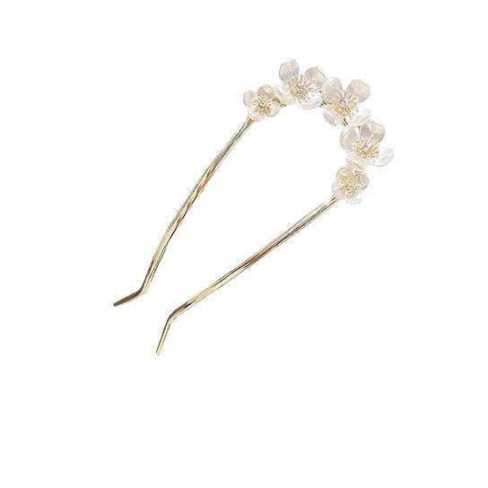 High-end Elegant Pearl Flower U-shaped Hair Pin Back Head Simple Modern