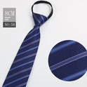 Black Men's Tie Striped Blue Business Tie Lazy Zip Tie In Stock Wholesale Pull Peels