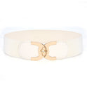 Fastener Decoration Wide Belt Women's Elastic Waistband