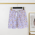 Women's Cotton Silk Pajama Pants Summer Thin Shorts Loose Casual