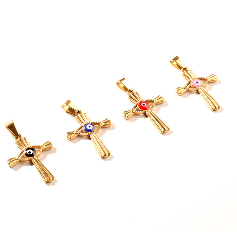 Women's Vintage Epoxy Cross Punk Necklace Pendant