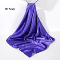 Pure Color Silk Scarf Artificial Silk 90cm Shiny Satin Shawl