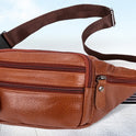 Cowhide Men's Belt Bag Leather Shoulder Bag Chest Bag