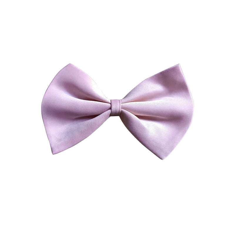 Simple Solid Color Bow Pet Collar