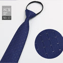 Black Men's Tie Striped Blue Business Tie Lazy Zip Tie In Stock Wholesale Pull Peels