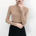 All-match Solid Color Slim Slimming Turtleneck High-neck Warm Long-