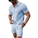 Men's Short-sleeved Shirt Shorts Sports Casual Two-piece Suit