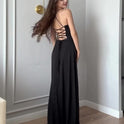 Backless Strappy Black Dress