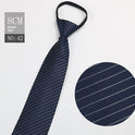 Black Men's Tie Striped Blue Business Tie Lazy Zip Tie In Stock Wholesale Pull Peels