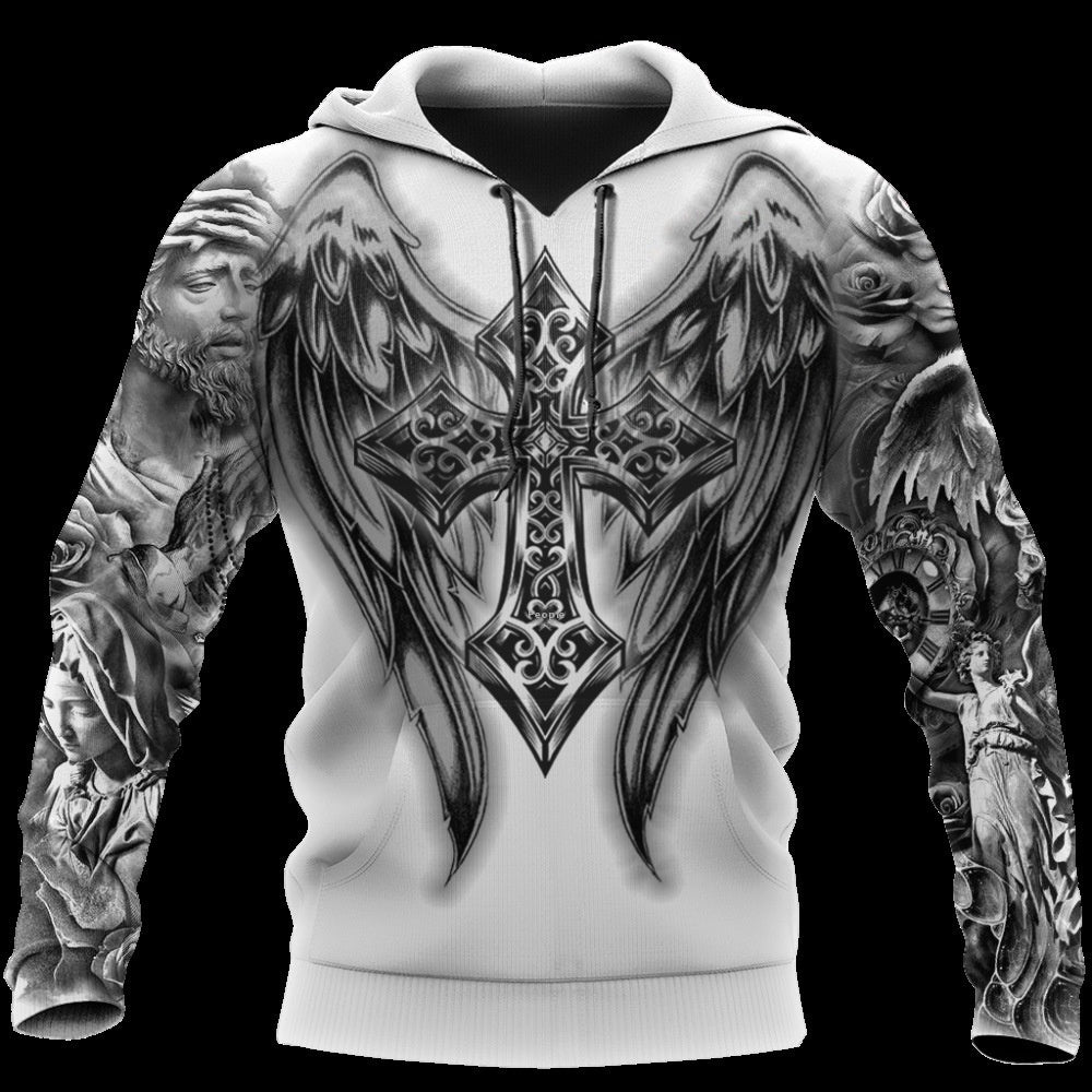 European And American Men's Fashion 3D Printed Pullover Sweatshirt