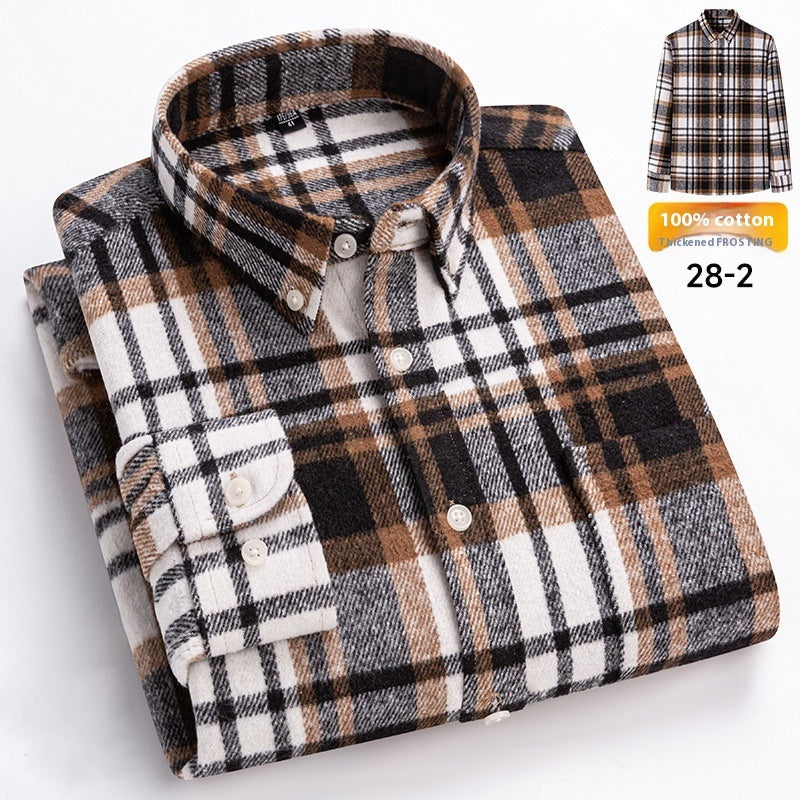 Retro Plaid Long Sleeve Casual Men's Clothing Shirt