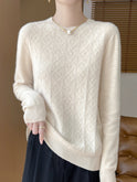 Front Line Ready-made Garments Round Neck Woolen Sweater Autumn And Winter Fashion Twisted Flower