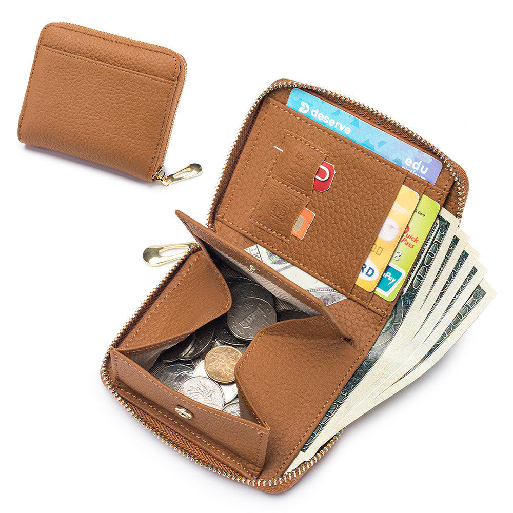 Women's Leather Multi-functional Short Wallet