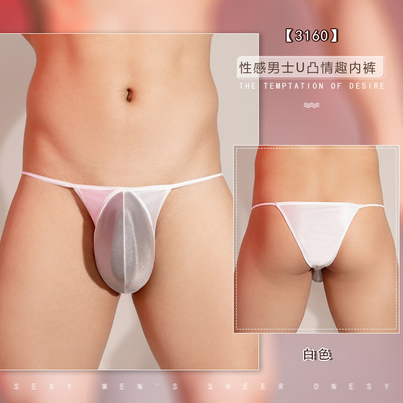 Men's Simple Ultra-thin Three-point See-through Low Waist Panties