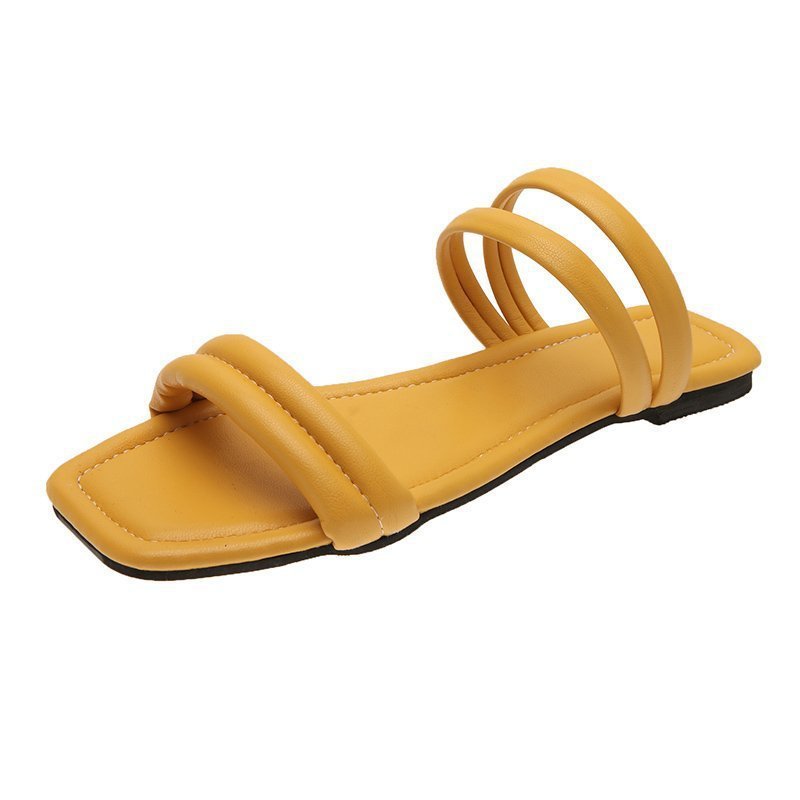 Strap Roman Flat Slippers