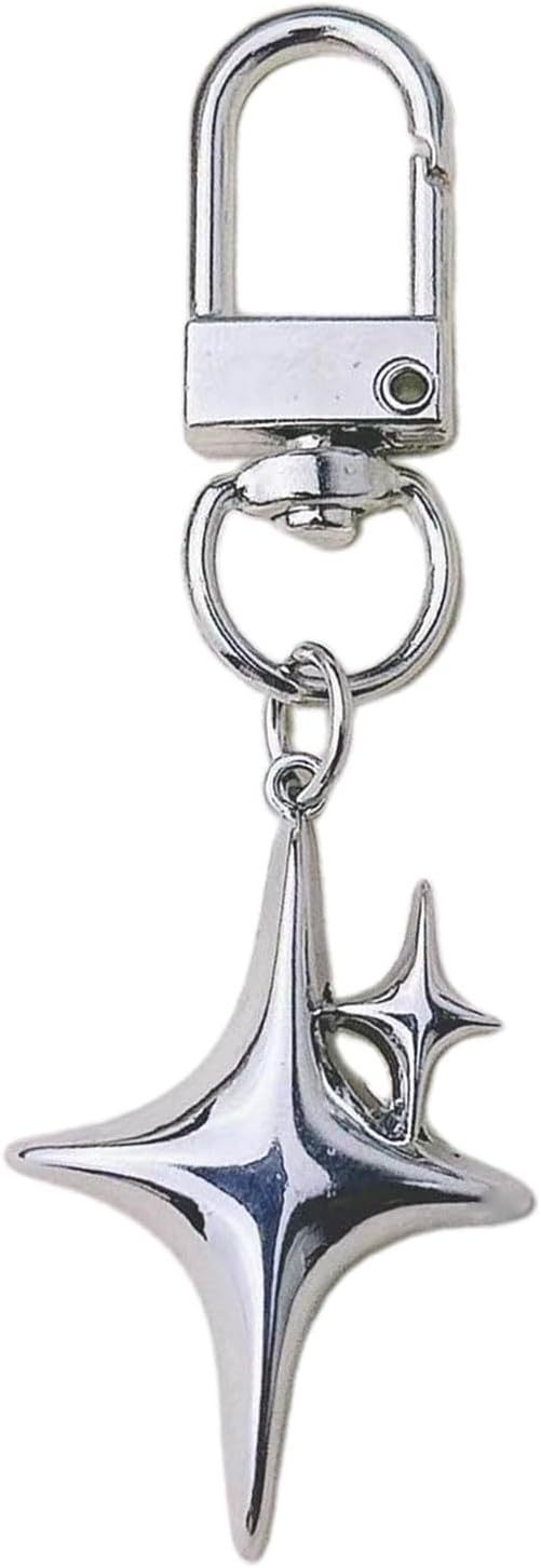 Creative Double Eight-pointed Stars Alloy Key Ring