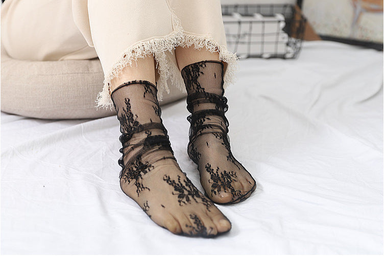 Lace Breathable Fairy Socks Transparent Mid-calf