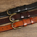 3.3CM Wide Copper Buckle Trendy Fashion Retro Belt Men