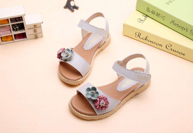 Fashion Children's Shoes Korean Princess Open-toe Middle-aged Children's Little Girls Beach Shoes