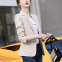 Korean Style British Casual Plaid Short Suit