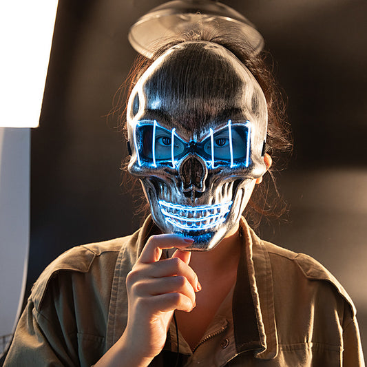 LED Halloween Face Mask Luminous Skull Cold Light Masks Dance Party Bar Disco Mask Accessories Gifts Halloween Masks