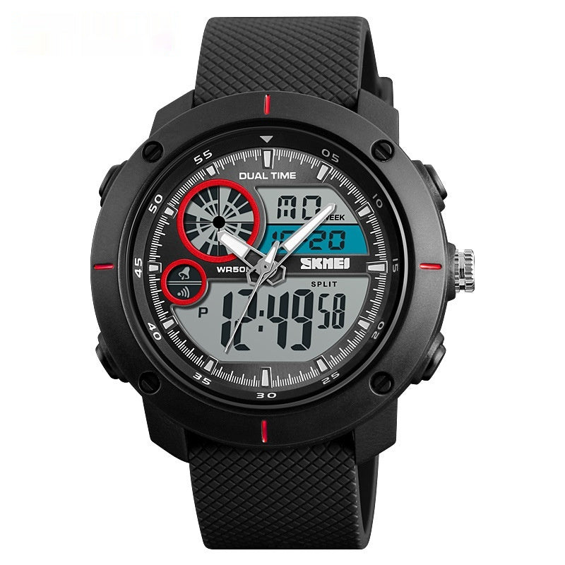 Waterproof Double Display Watch Outdoor Sports Student Double Time Calendar Chronograph Electronic Watch