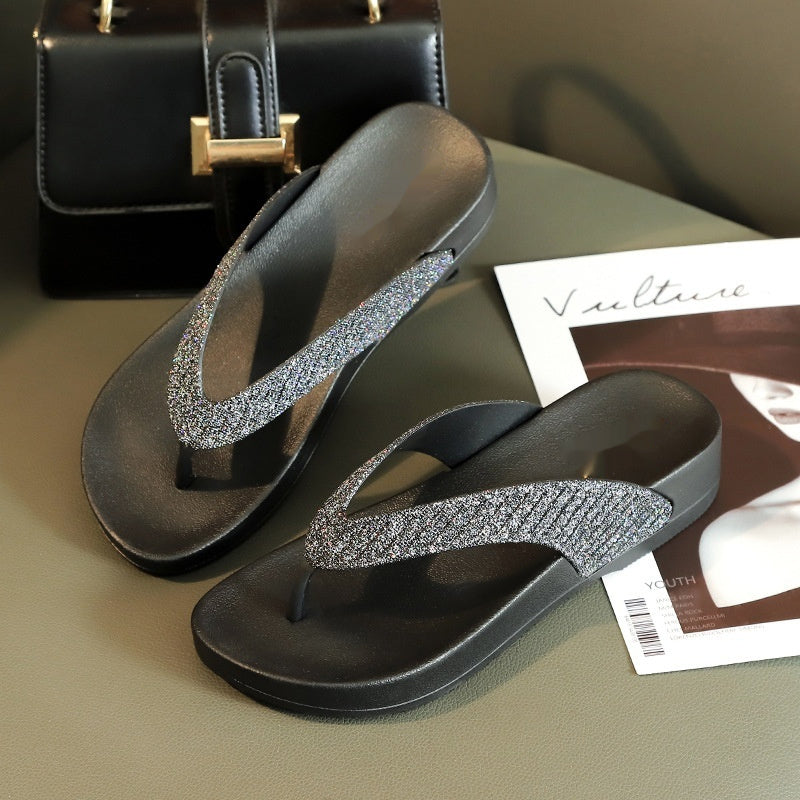 Fashion Trend Wedge Height Increasing All-match Flip-flops For Women