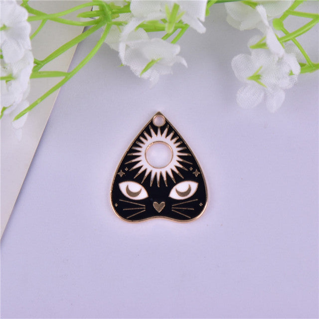 Cat Sun Eye Oil Dripping Alloy Ornament Pendant