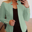 Solid Color Cuff Small Suit Long Sleeve Jacket Suit