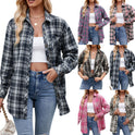 Women's Casual Fashion Hot Girl Loose Plaid Shirt