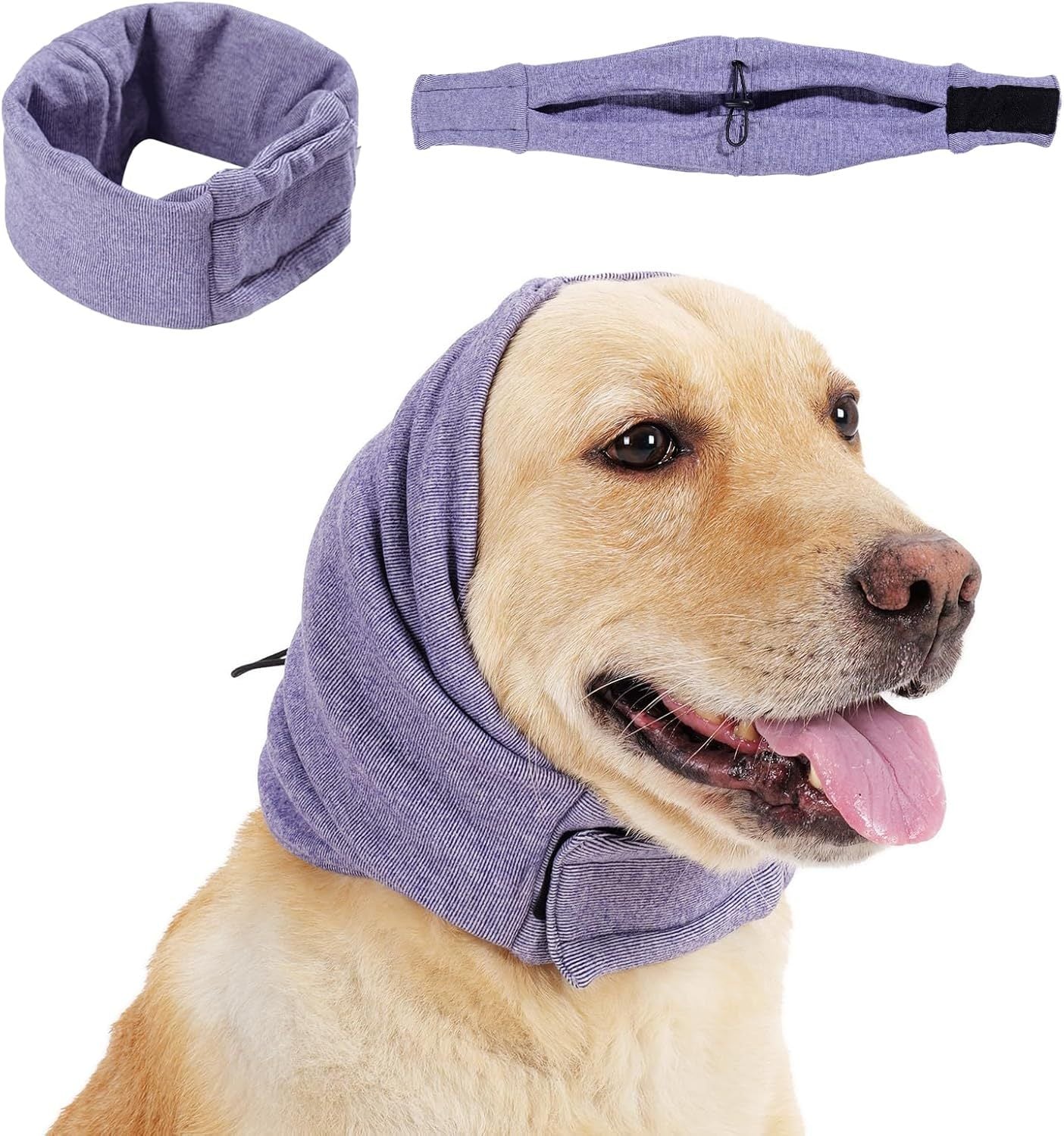 Dog Calming Hoodie No Flap Shake Ear Wraps For Dogs Adjustable Dog Ear Muffs For Noise Protection, Ear Wrap Head Cover For Dog Head Warp Anxiety Relief, Hematoma, Grooming And Force Drying