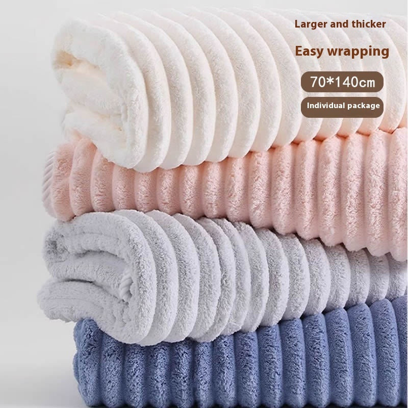 Lint-free Covered Thick Coral Fleece Candy Bar Bath Towel