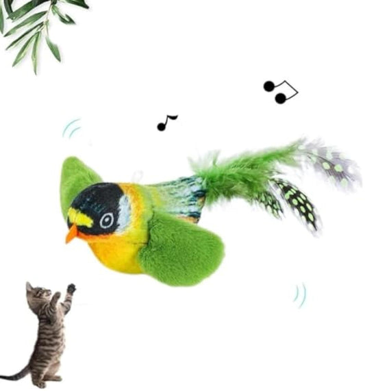 Flappy Chase Cat Toy, Flappy Chase Bird Cat Toy, FlappyChase Interactive Cat Toy, Chirping Bird Cat Toy Flapping Wings, Flying Interactive Simulation Electric Sparrow Shaking Bird