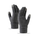 Fleece-lined Wind-proof And Cold Protection Cycling Knitted Warm Gloves