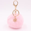 Christmas Snowflake Plush Key Chain Alloy Bag Pendant