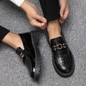 Glossy Casual Men's Youth British Leather Shoes