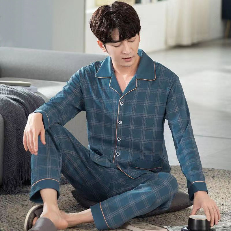 Spring And Autumn Loose Men's Pajamas Suit