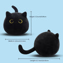 Fluffy Black Cat Plush Toys Stuffed Animal Cats Soft Pillow Nap Cushion Home Decoration Creative Birthday Gift For Kids