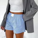 Fashion Loose Comfortable Striped Shorts With Pockets For Women