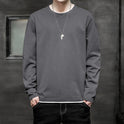 Long-sleeved T-shirt Men's Solid Color Casual Fake Two-piece Bottoming Shirt