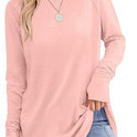 Solid Color Split-finger Long-sleeved Shirt Loose Mid-length