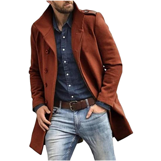 European Style Woolen Men's Coat Autumn And Winter New Thickened Coat