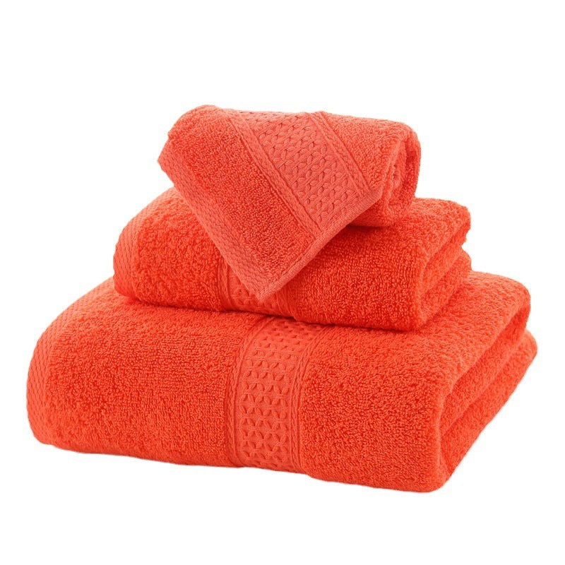 Long-staple Cotton Three-piece Set Towels Square Scarf Jacquard Absorbent Face Towel