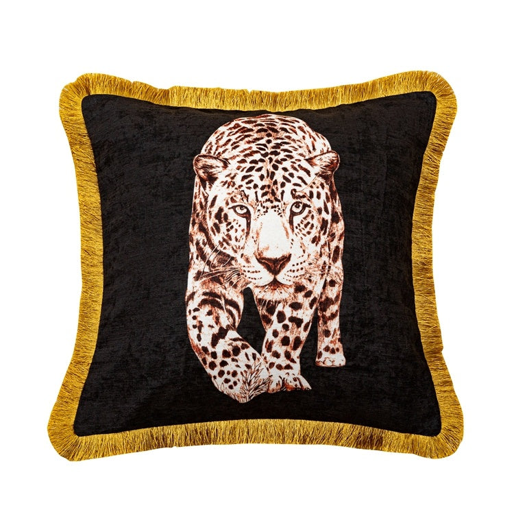 Fashion Leopard Sofa Waist Cushion Tide Brand Pillowcase