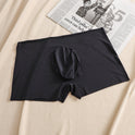 Summer New Ice Silk Men's Boxers Mid Waist Solid Color