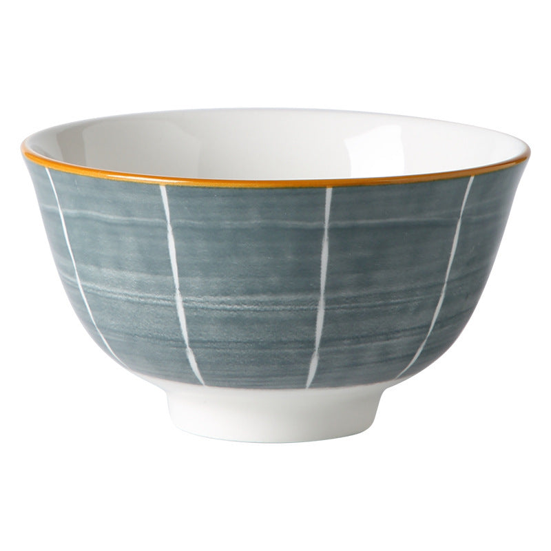 Nordic Style Underglaze Ceramic Small Rice Bowl 4.5 Inches