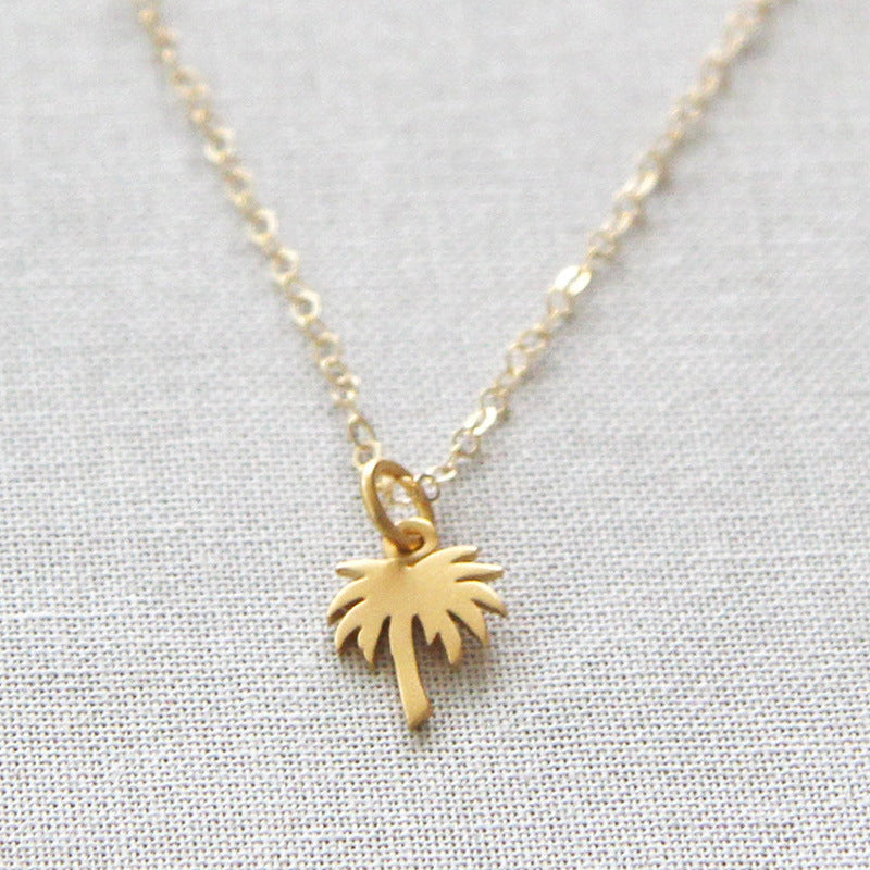 Women's Fashion Simple Coconut Tree Pendant Necklace