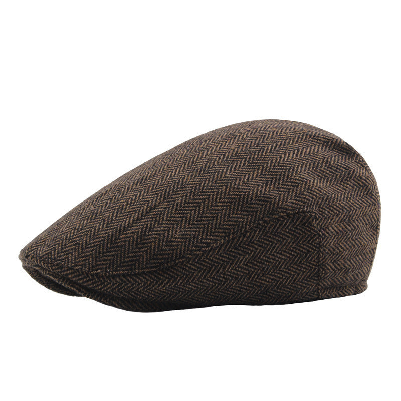 Winter Tweed Flat Cap Men's Newsboy Cap Baby British Retro Beret