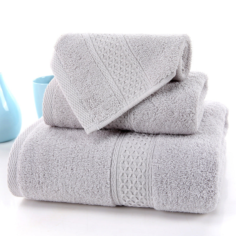 Long-staple Cotton Three-piece Set Towels Square Scarf Jacquard Absorbent Face Towel