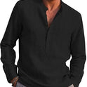 Men's Long Sleeve Casual Beach Linen Shirt